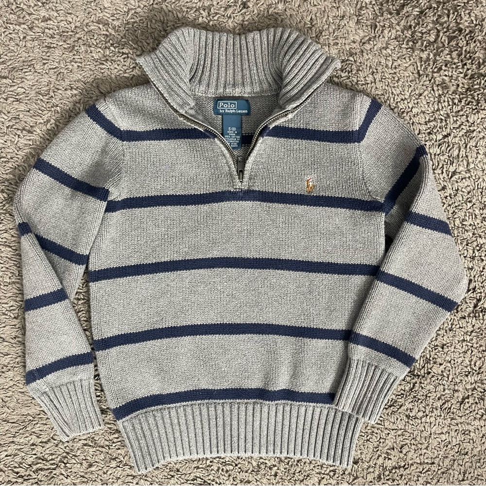 Polo by Ralph Lauren Kids Quarter Zip Sweater 100% Cotton Boys 8